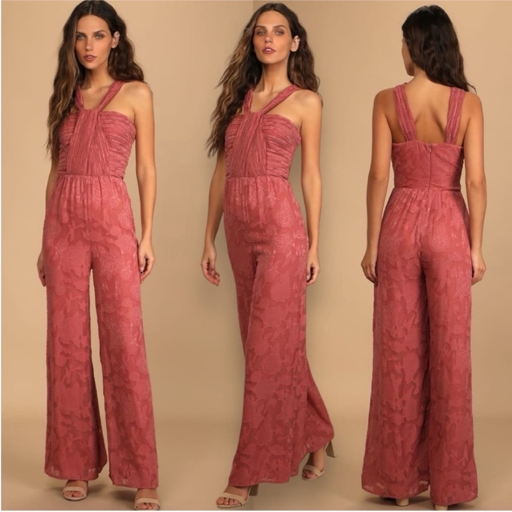 Lulus Lovely Celebration Rose Pink Floral Burnout